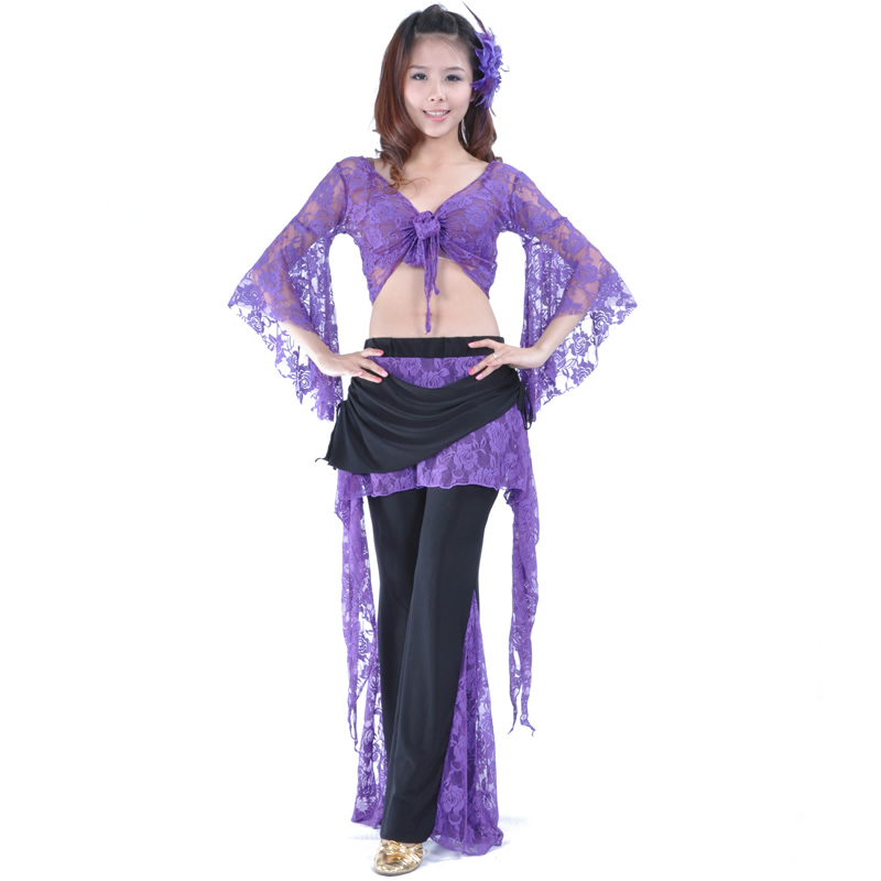 Dancewear Double Color Lace Belly Dance Pants For Ladies Dancewear Double Color Lace Belly Dance Pants For Ladies