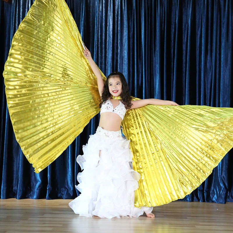 270 Angle Open Back Belly Dance Isis Wing For Kids With Stick