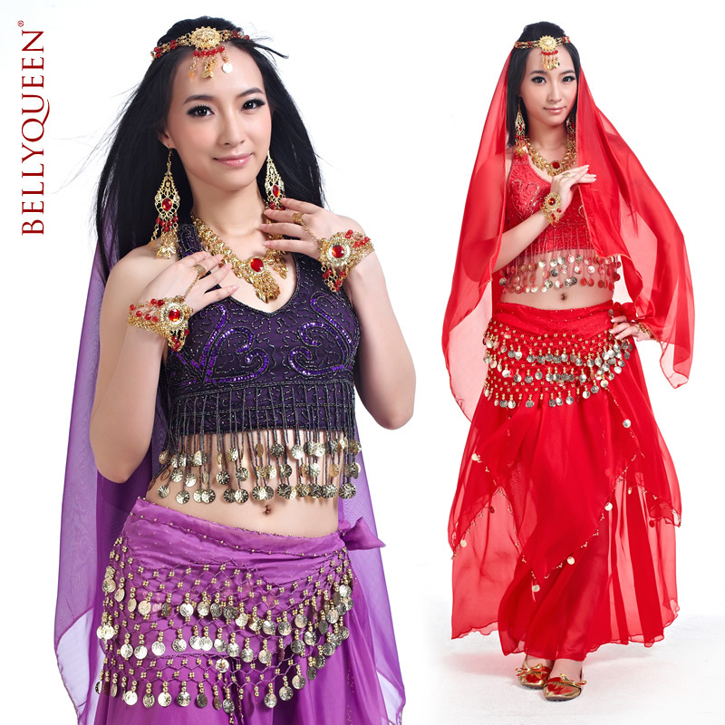 5 Pieces Dancewear Polyester Belly Dance Performance Wear For Ladies 5 Pieces Dancewear Polyester Belly Dance Performance Wear For Ladies