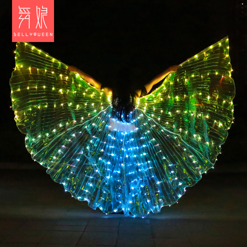 340 Leds Isis wings color change Light Up Leds Dance Capes With Telescopic Stick