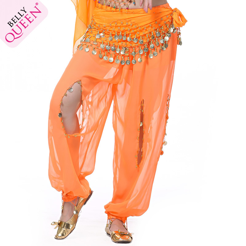 Dancewear Chiffon Belly Dance Pants With Coins For Ladies Dancewear Chiffon Belly Dance Pants With Coins For Ladies