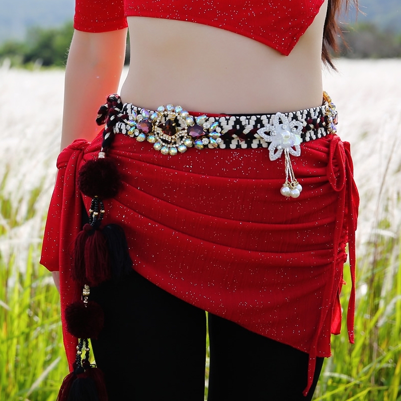 Tribal Belly Dance Hip Scarf With Crystal Tribal Belly Dance Hip Scarf With Crystal