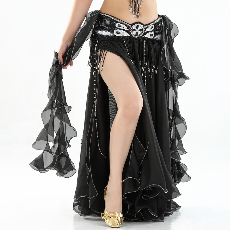 Performance Dancewear Chiffon Belly Dance Skirt With Ruffle fringe Performance Dancewear Chiffon Belly Dance Skirt With Ruffle fringe